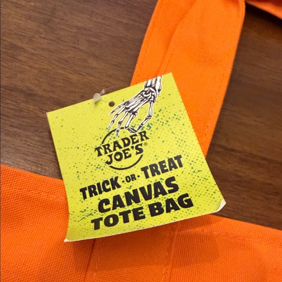 Trader Joe's Orange Canvas Mini Tote Bag - Picture 4 of 6